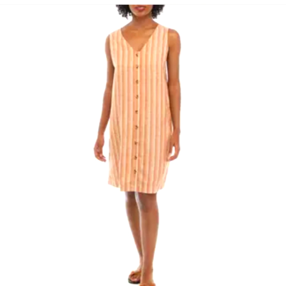 Waverly Button Down Linen Blend Dress